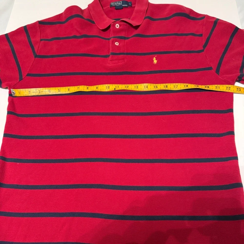 Polo Ralph Lauren Golf Short Sleeve Polo Shirt Striped Red/Blue Size Mens Large - Picture 4 of 5